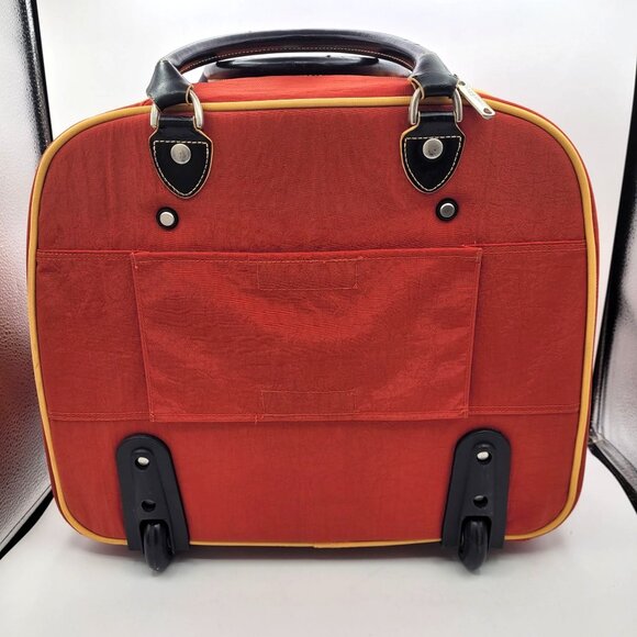 BAGGALLINI Rolling Tote Luggage Carry On Under Seat Suitcase Tomato Red/Org - Picture 3 of 16
